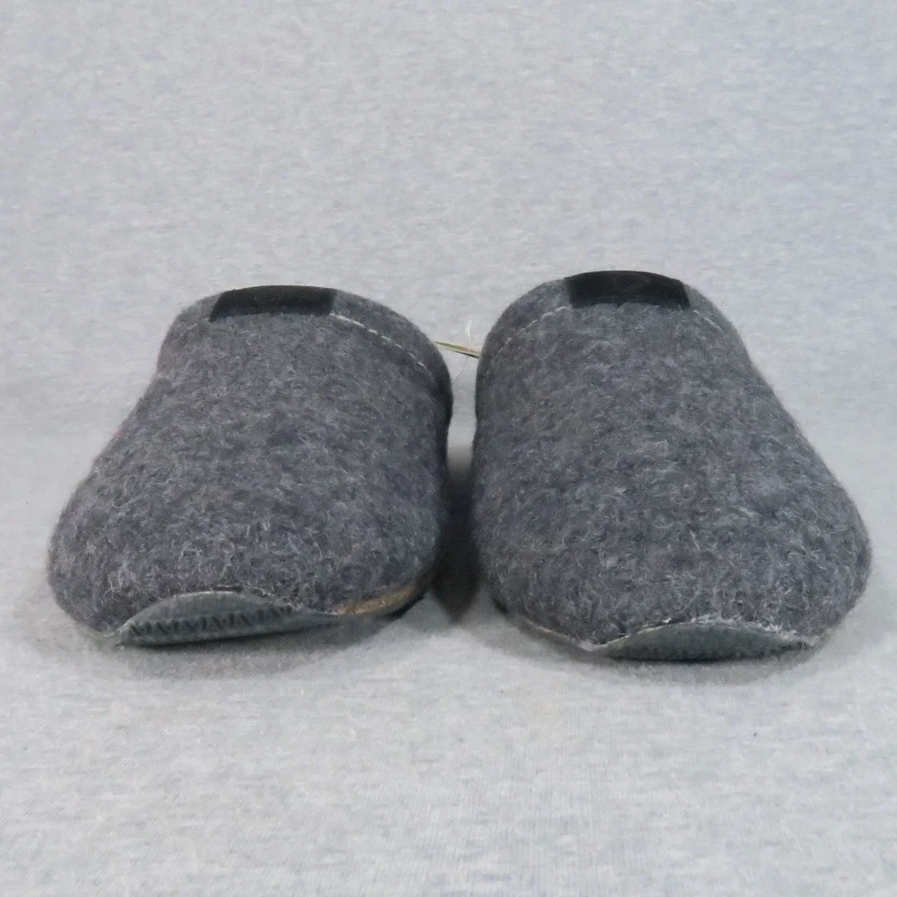 Acorn Wooly Mule Slipper Men 9 Smoke Gray Merino Felted Slip On House Shoe NEW